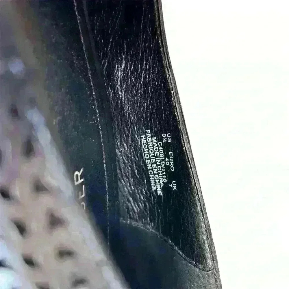 Kelsi Dagger Brooklyn 4" heel shoes black‎ chunky perforated leather women 9.5 - Picture 4 of 8